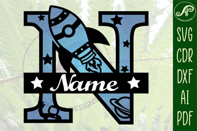 Rocket Monogram Letter N SVG File SVG APInspireddesigns 