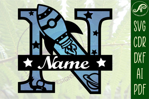 Rocket Monogram Letter N SVG File SVG APInspireddesigns 