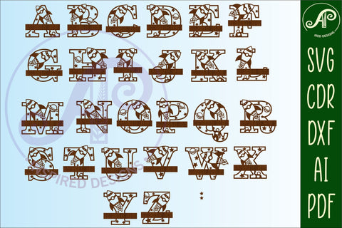 Rocket monogram letter Name signs 3 layer design bundle SVG APInspireddesigns 