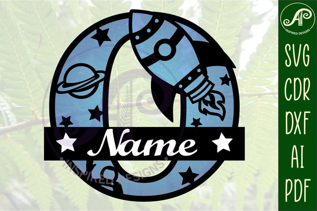 Rocket Monogram Letter O SVG File SVG APInspireddesigns 