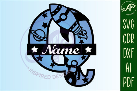 Rocket Monogram Letter Q SVG File SVG APInspireddesigns 