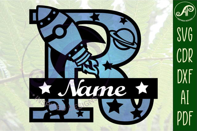 Rocket Monogram Letter R SVG File SVG APInspireddesigns 