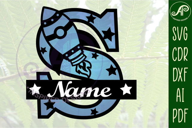Rocket Monogram Letter S SVG File SVG APInspireddesigns 