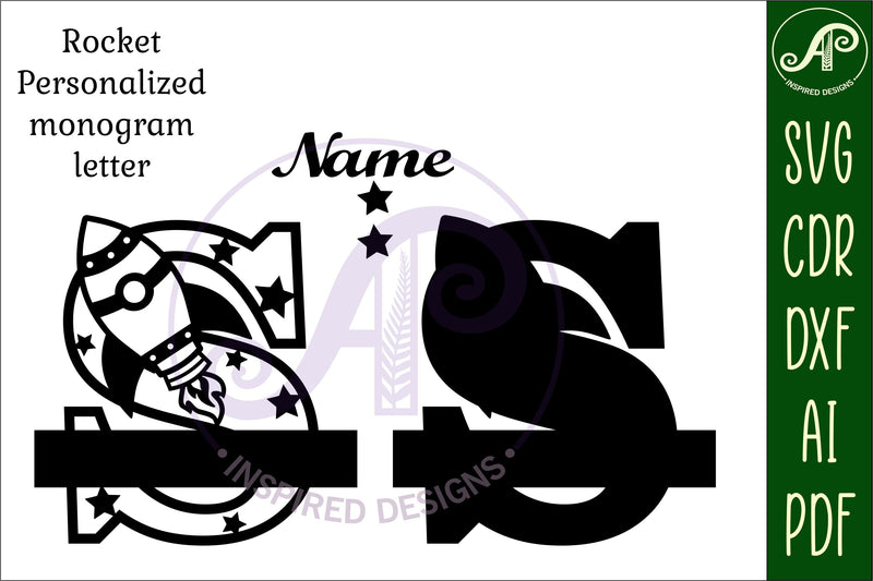 Rocket Monogram Letter S SVG File - So Fontsy