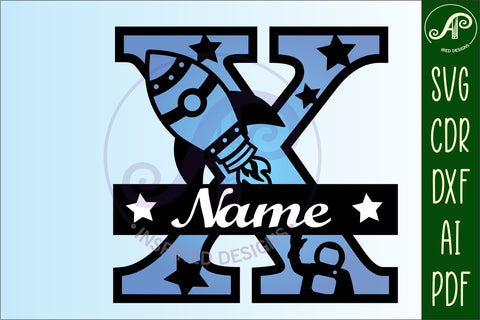 Rocket Monogram Letter X SVG File SVG APInspireddesigns 