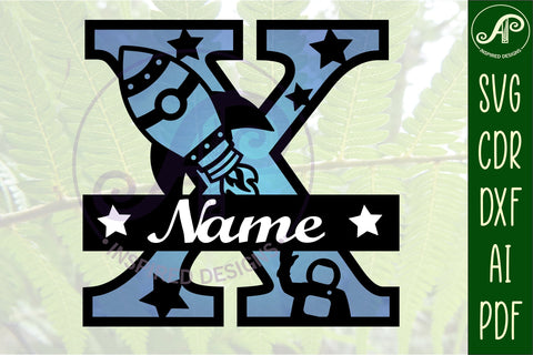 Rocket Monogram Letter X SVG File SVG APInspireddesigns 