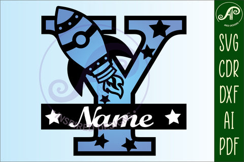 Rocket Monogram Letter Y SVG File SVG APInspireddesigns 