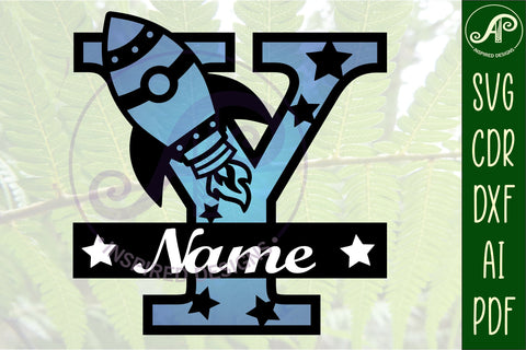 Rocket Monogram Letter Y SVG File SVG APInspireddesigns 