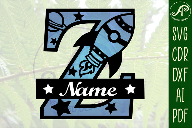 Rocket Monogram Letter Z SVG File SVG APInspireddesigns 