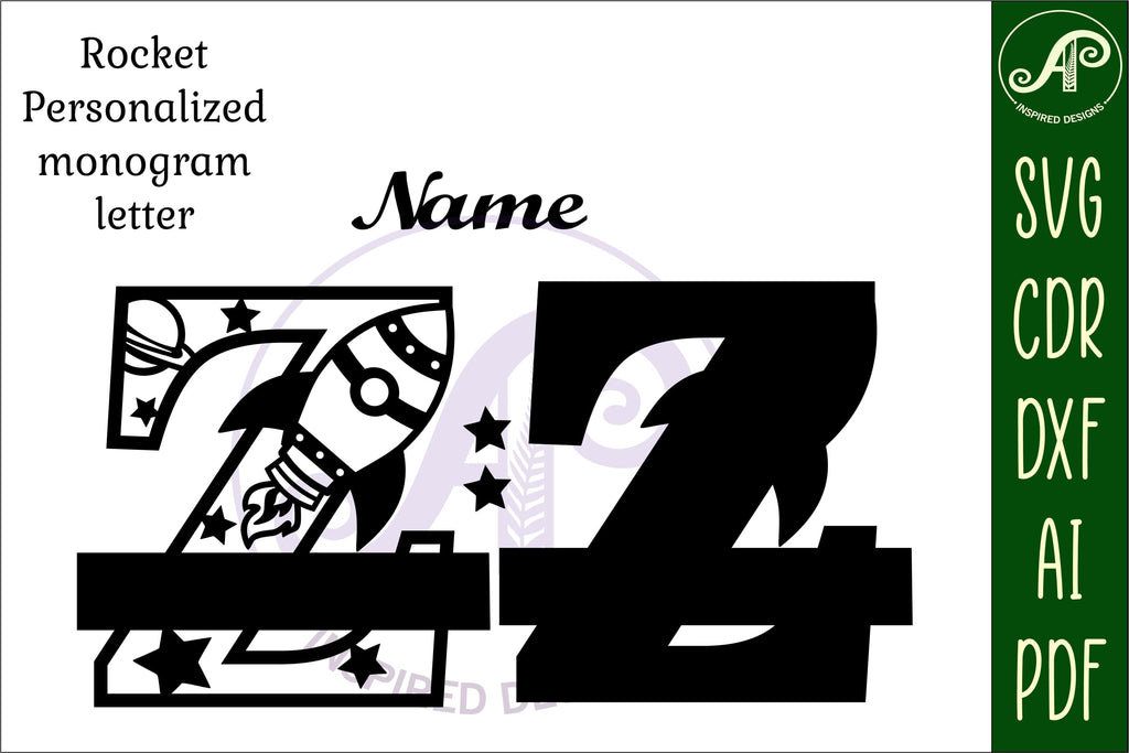 Rocket Monogram Letter Z SVG File - So Fontsy