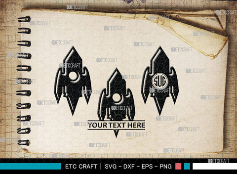 Rocket Monogram, Rocket Silhouette, Space Rocket Svg, Rocketship Svg, Rocket Silhouette Svg, SB00049 SVG ETC Craft 