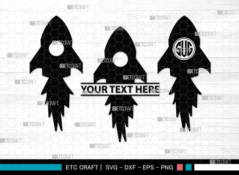 Rocket Monogram, Rocket Silhouette, Space Rocket Svg, Rocketship Svg, Rocket Silhouette Svg, SB00049 SVG ETC Craft 