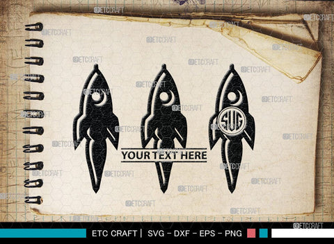 Rocket Monogram, Rocket Silhouette, Space Rocket Svg, Rocketship Svg, Rocket Silhouette Svg, SB00049 SVG ETC Craft 