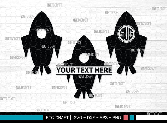 Rocket Monogram, Rocket Silhouette, Space Rocket Svg, Rocketship Svg, Rocket Silhouette Svg, SB00049 SVG ETC Craft 
