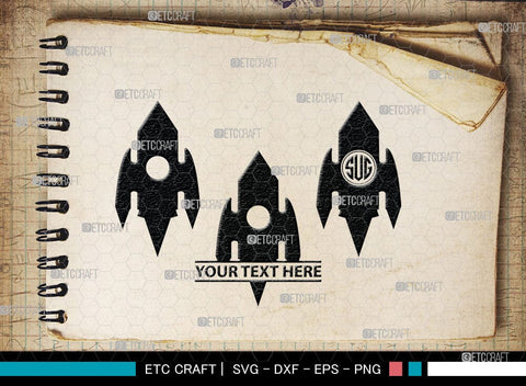 Rocket Monogram, Rocket Silhouette, Space Rocket Svg, Rocketship Svg, Rocket Silhouette Svg, SB00049 SVG ETC Craft 
