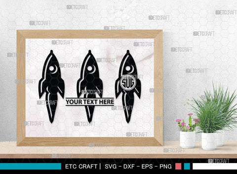 Rocket Monogram, Rocket Silhouette, Space Rocket Svg, Rocketship Svg, Rocket Silhouette Svg, SB00049 SVG ETC Craft 