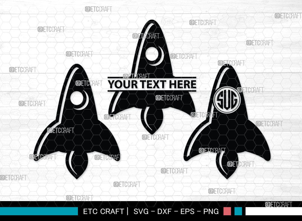 Rocket Monogram, Rocket Silhouette, Space Rocket Svg, Rocketship Svg ...