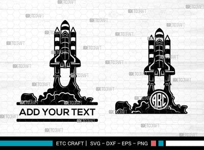 Rocket Monogram SVG, Rocket SVG, Rocket ship Svg, Spaceship Svg, Rocket Launch Svg, Circle Monogram Svg, Rocket SVG ETC Craft 