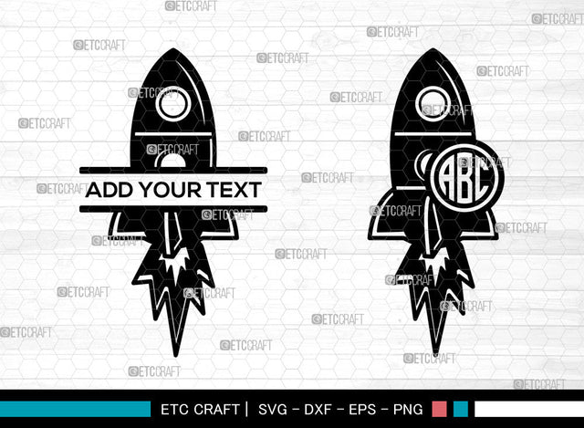 Rocket Monogram SVG, Rocket SVG, Rocket ship Svg, Spaceship Svg, Rocket Launch Svg, Circle Monogram Svg, Rocket SVG ETC Craft 