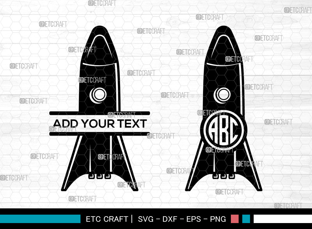 Rocket Monogram SVG, Rocket SVG, Rocket ship Svg, Spaceship Svg, Rocket ...