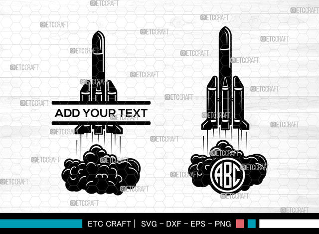 Rocket Monogram SVG, Rocket SVG, Rocket ship Svg, Spaceship Svg, Rocket Launch Svg, Circle Monogram Svg, Rocket SVG ETC Craft 