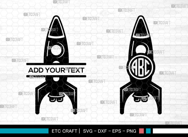Rocket Monogram SVG, Rocket SVG, Rocket ship Svg, Spaceship Svg, Rocket Launch Svg, Circle Monogram Svg, Rocket SVG ETC Craft 