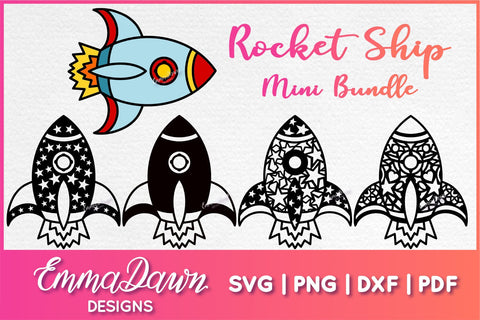 Rocket Ship SVG Bundle SVG Emma Dawn Designs 