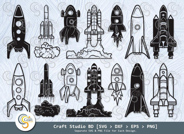 Rocket Silhouette, Rocket SVG, Rocket ship Svg, Spaceship Svg, Rocket Launch Svg, Space Rocket Svg, Rocket Bundle SVG ETC Craft 