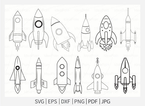 Rocket svg, Rocket svg Bundle, Spaceship Svg, Rocket Clipart, Mid Century Vintage Rockets, Rocket Ship Svg, Space Shuttle Svg SVG Dinvect 