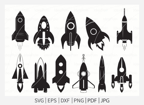 Rocket svg, Rocket svg Bundle, Spaceship Svg, Rocket Clipart, Mid Century Vintage Rockets, Rocket Ship Svg, Space Shuttle Svg SVG Dinvect 