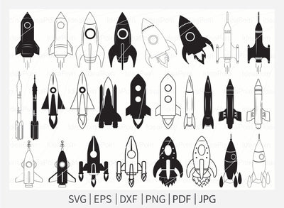 Rocket svg, Rocket svg Bundle, Spaceship Svg, Rocket Clipart, Mid Century Vintage Rockets, Rocket Ship Svg, Space Shuttle Svg SVG Dinvect 