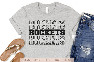 Rockets Stacked SVG DXF JPG PNG EPS | School Team Spirit | Team Shirt Sublimation SVG Nanda Bayu 
