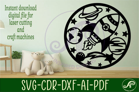 Rocket/Space wall art sign, SVG file. vector file SVG APInspireddesigns 