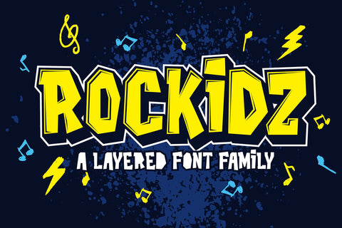 Rockidz - Layered Font Family Font Mozzatype 