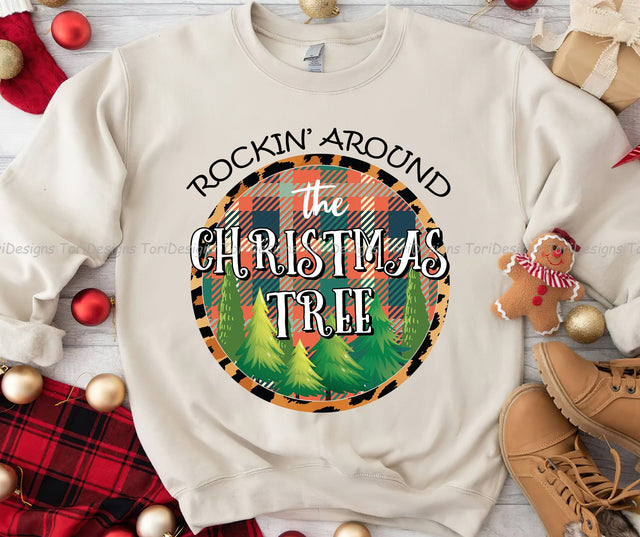Rockin' Around the Christmas Tree Sublimation PNG Digital Sublimation ToriDesigns 