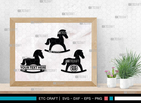 Rocking Horse Monogram, Rocking Horse Silhouette, Toy Horse Svg, Rocking Pony Svg, Rocking Horse, SB00125 SVG ETC Craft 