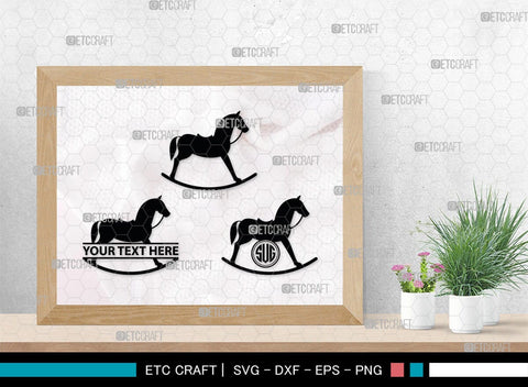 Rocking Horse Monogram, Rocking Horse Silhouette, Toy Horse Svg, Rocking Pony Svg, Rocking Horse, SB00125 SVG ETC Craft 