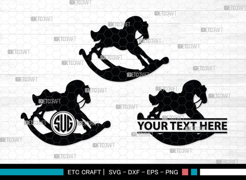 Rocking Horse Monogram, Rocking Horse Silhouette, Toy Horse Svg, Rocking Pony Svg, Rocking Horse, SB00125 SVG ETC Craft 
