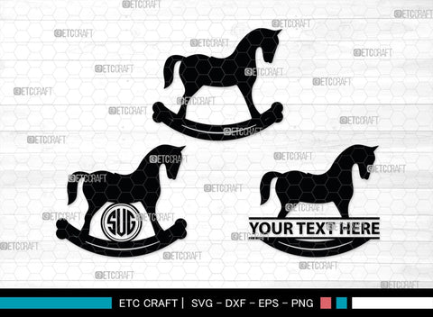 Rocking Horse Monogram, Rocking Horse Silhouette, Toy Horse Svg, Rocking Pony Svg, Rocking Horse, SB00125 SVG ETC Craft 
