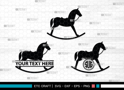 Rocking Horse Monogram, Rocking Horse Silhouette, Toy Horse Svg, Rocking Pony Svg, Rocking Horse, SB00125 SVG ETC Craft 