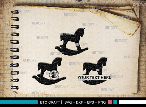 Rocking Horse Monogram, Rocking Horse Silhouette, Toy Horse Svg, Rocking Pony Svg, Rocking Horse, SB00125 SVG ETC Craft 