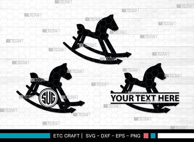Rocking Horse Monogram, Rocking Horse Silhouette, Toy Horse Svg, Rocking Pony Svg, Rocking Horse, SB00125 SVG ETC Craft 