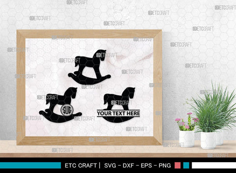 Rocking Horse Monogram, Rocking Horse Silhouette, Toy Horse Svg, Rocking Pony Svg, Rocking Horse, SB00125 SVG ETC Craft 