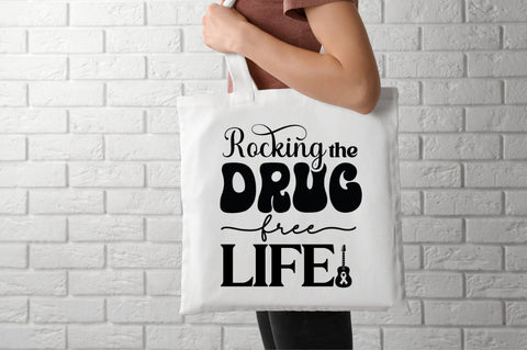 Rocking' the drug free life SVG SVG DESIGNISTIC 