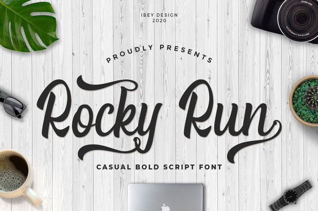 Rocky Run - Bold Script font Font Ibey Design 