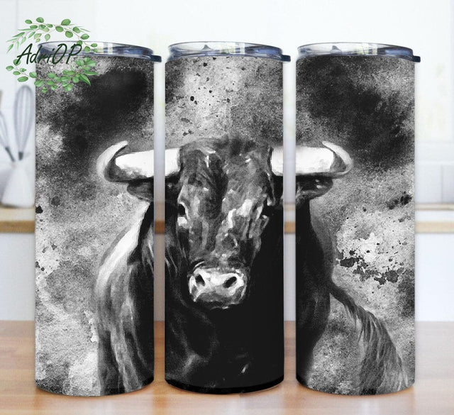 Rodeo Bull Tumbler Png, Western Bull 20oz Skinny Tumbler, cTumbler Design, Animal Tumbler Template, Country Sublimation Design, Instant Download Sublimation AdriOP 