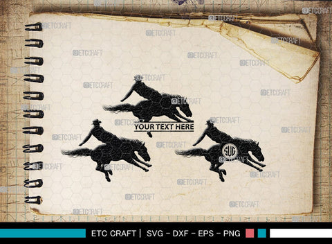 Rodeo Monogram, Rodeo Silhouette, Rodeo SVG, Bull Rider Svg, Horse Svg, Rodeo Competition Svg, Team Roping Svg, SB00311 SVG ETC Craft 