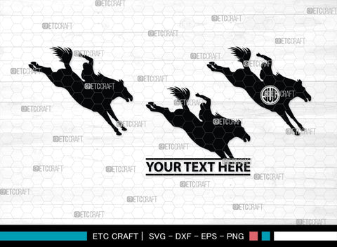 Rodeo Monogram, Rodeo Silhouette, Rodeo SVG, Bull Rider Svg, Horse Svg, Rodeo Competition Svg, Team Roping Svg, SB00311 SVG ETC Craft 