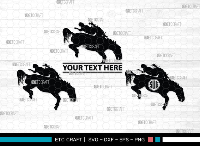 Rodeo Monogram, Rodeo Silhouette, Rodeo SVG, Bull Rider Svg, Horse Svg, Rodeo Competition Svg, Team Roping Svg, SB00311 SVG ETC Craft 