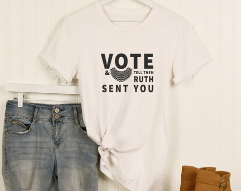 Roe Roe Roe Your Vote SVG, RBG Vote SVG, Vote Ruthlessly SVG, Vote And Tell Them Ruth Sent You SVG, Cut Files For Cricut, Silhouette SVG HappyDesignStudio 